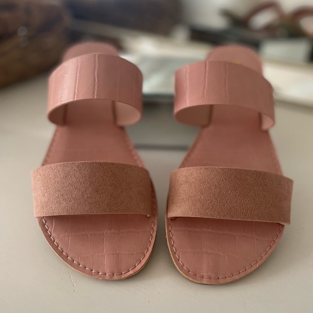 Blush Pink Double Strap Sandals